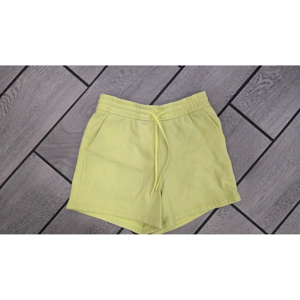 Lululemon Scuba High-Rise Short 3.5 Inch Yellow Green Fleece Drawstring Shorts